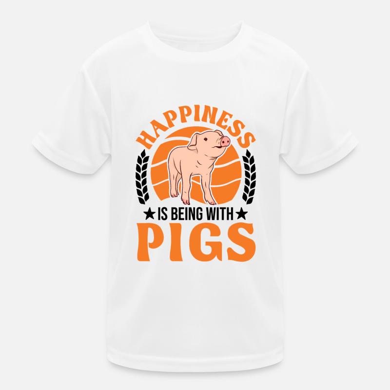 SchweineHappiness is being with Pigs Kinder Funktions-T-Shirt