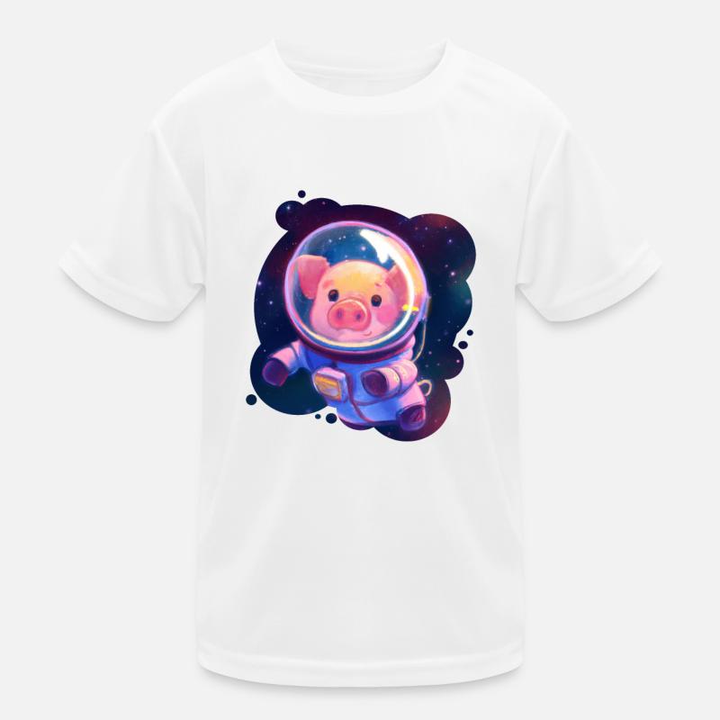 Couper cochon dans l’espace Drôle d’astronaute T-shirt sport Enfant