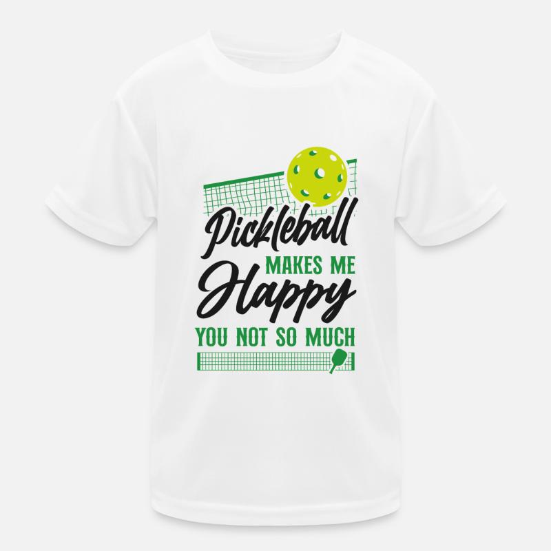 Pickleball Pickleball Makes Me Kids Functional T-Shirt