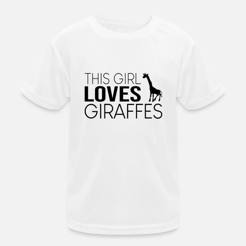Mädchen Giraffe Spruch - Kinder Funktions-T-Shirt - Weiß