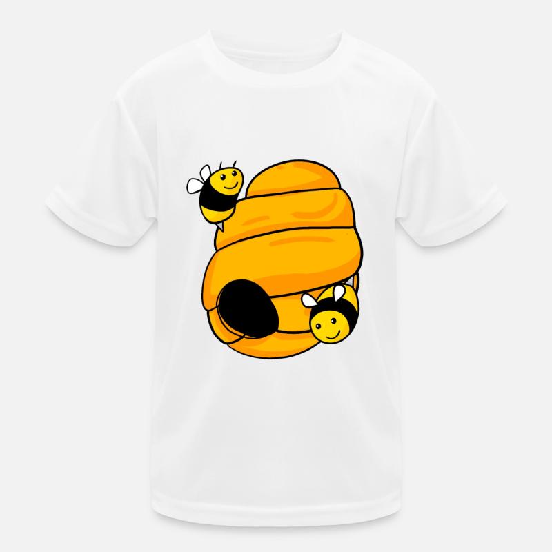 Bee nest with cute bees Kids Functional T-Shirt