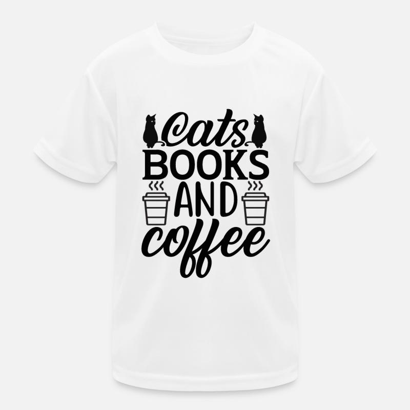 chat livres café T-shirt sport Enfant