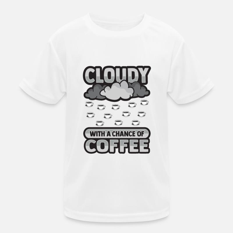 Cloudy with a chance for coffee design Kids Functional T-Shirt