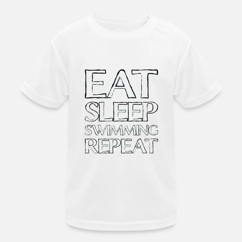 Eating Sleep Swimming Kids Functional T-Shirt