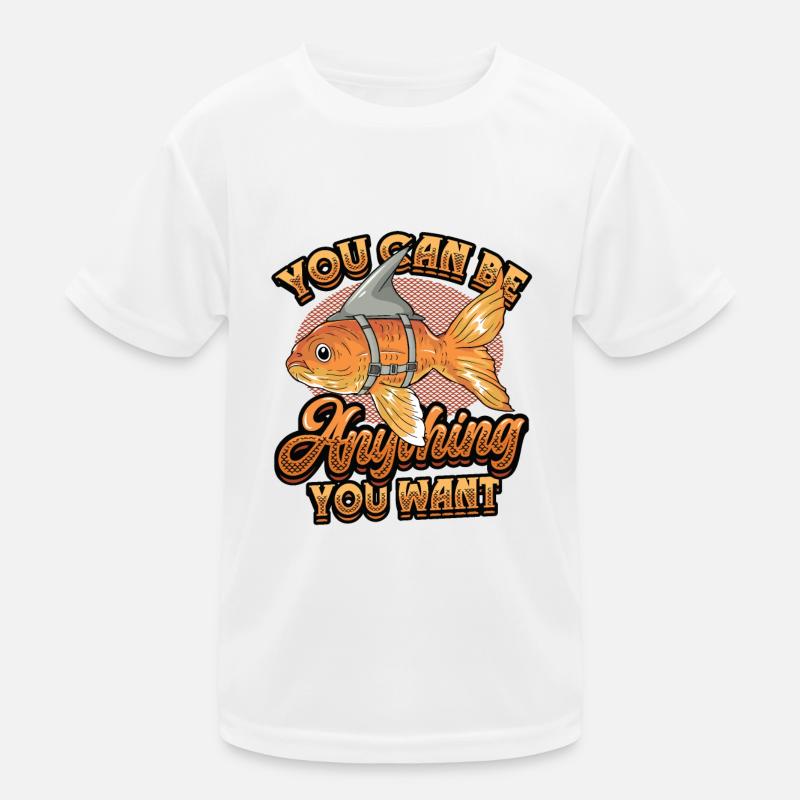 Goldfish Be A Shark, motivational message. Kids Functional T-Shirt