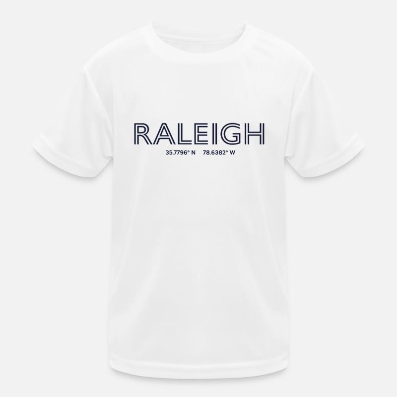 Coordenadas de la ciudad de EE.UU. - Raleigh Camiseta funcional para niños
