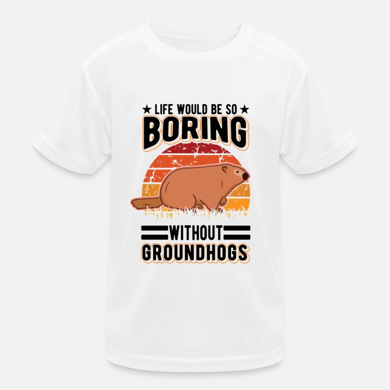 Murmeltier Groundhog Marmot Waldmurmeltier Kinder Funktions-T-Shirt