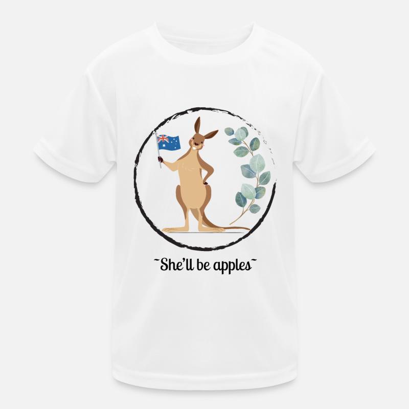 Australia Kangaroo - Kids Functional T-Shirt - white