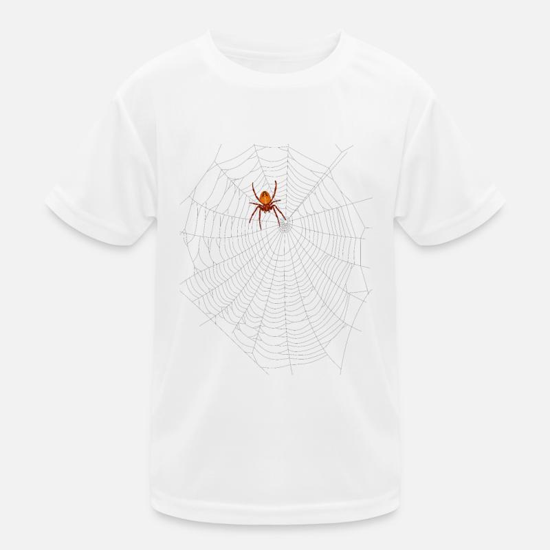 Spinne mit Spinnennetz Kinder Funktions-T-Shirt