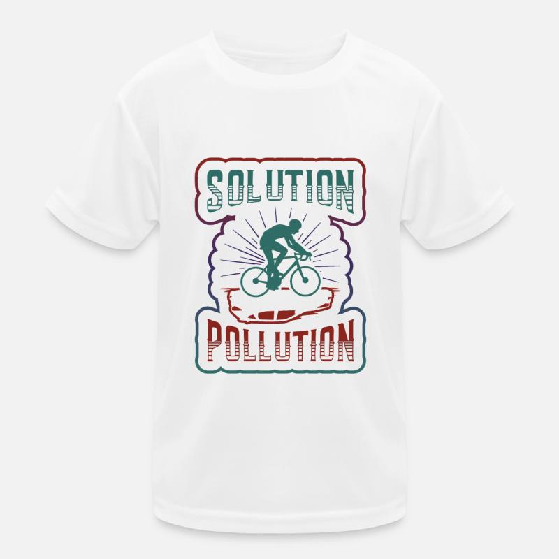 Polution Solution Environmental Protection Cycling. Kids Functional T-Shirt