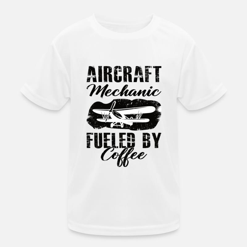 Flugzeugmechaniker Mechnaiker Kaffee Flugzeug Held Kinder Funktions-T-Shirt