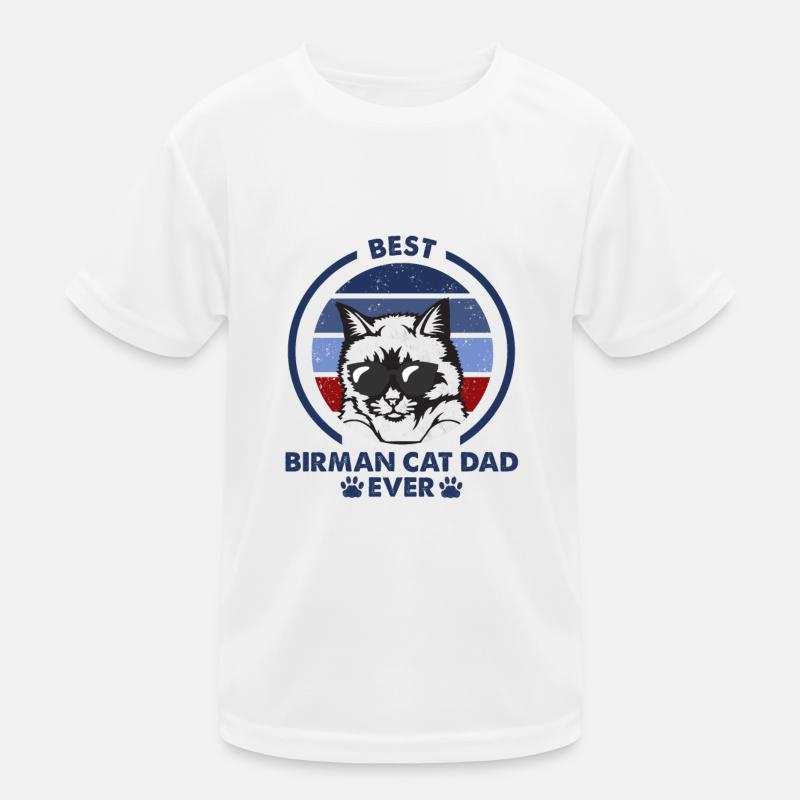 Cat Dad - Birman Katze Kinder Funktions-T-Shirt
