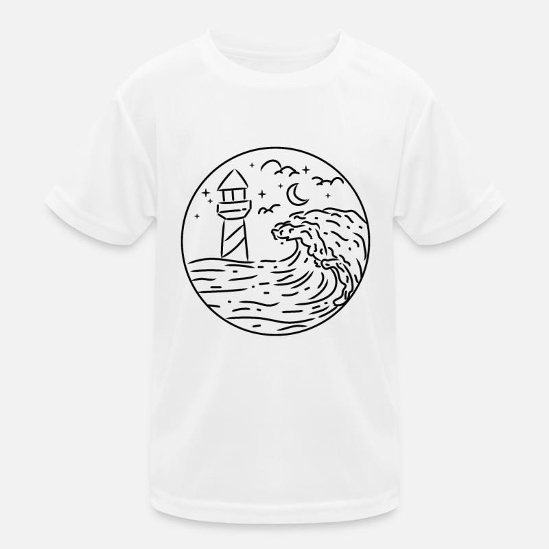 Nordsee Ostsee Leuchtturm Meer Möwen Geschenk Kinder Funktions-T-Shirt