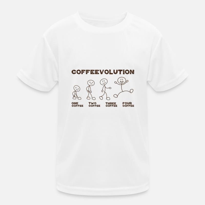 Office Quote Coffee Lover Coffeevolution Evolution - Kinder Funktions-T-Shirt - Weiß