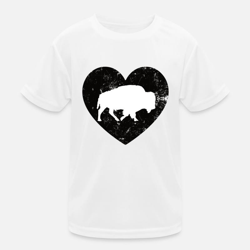 Büffel Ochse Vintage Bison Kinder Funktions-T-Shirt