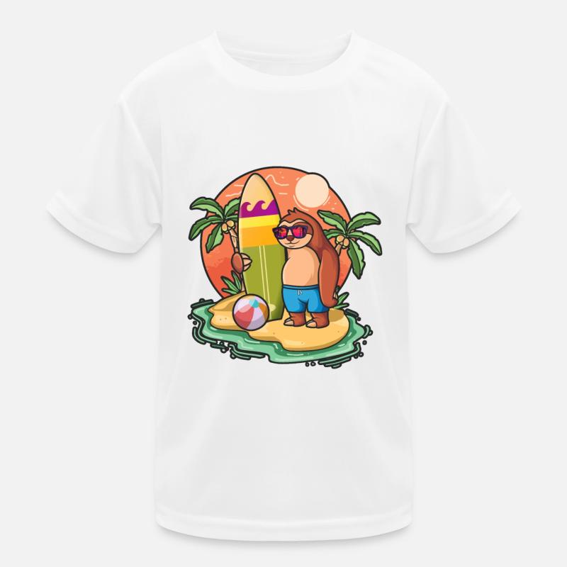 Funny Sloth Surf Lovers Cool Surfboard Surfing Wortspiel Kinder Funktions-T-Shirt