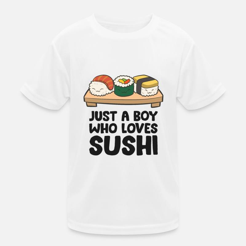 Nur ein Junge, der Sushi liebt Kinder Funktions-T-Shirt