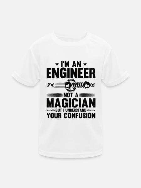 Ingenieur Gehirn Maschinenbau Elektrotechnik Mathe - Kinder Funktions-T-Shirt - Weiß
