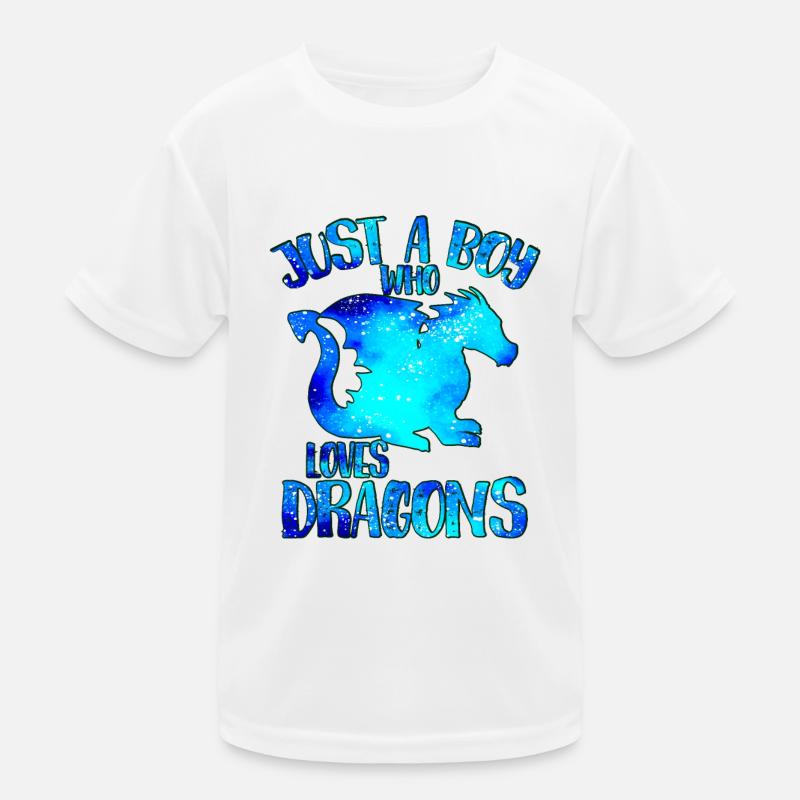 Nur ein Junge, der Drachen liebt Kinder Funktions-T-Shirt