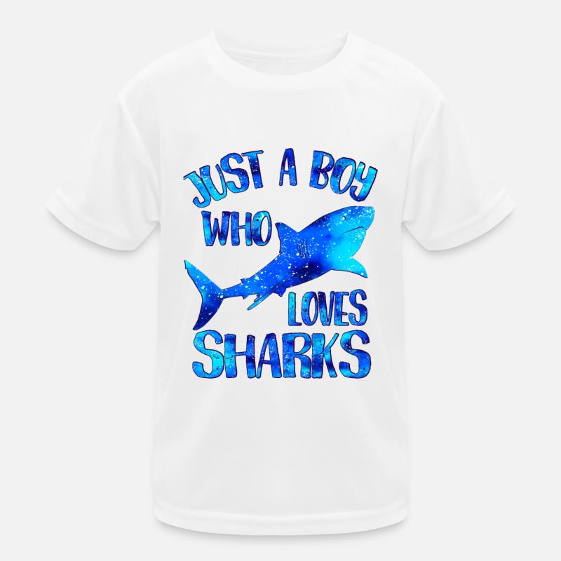 Juste un garçon qui aime les requins T-shirt sport Enfant