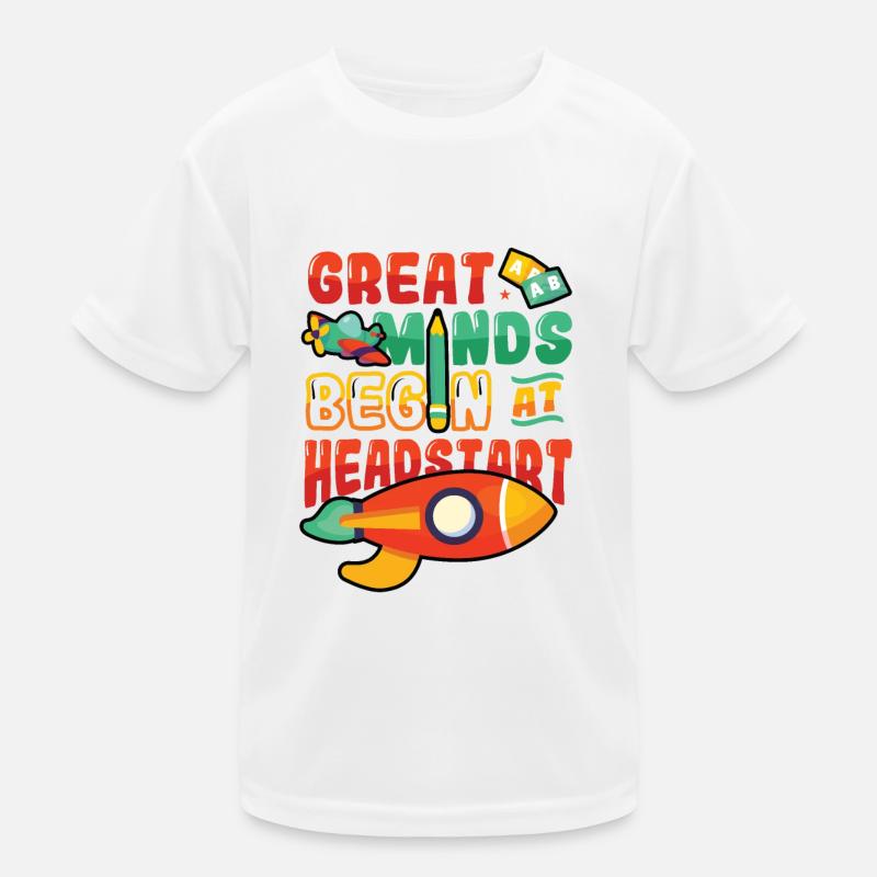 Great minds start with a head start, Abcd Teacher Kids Functional T-Shirt