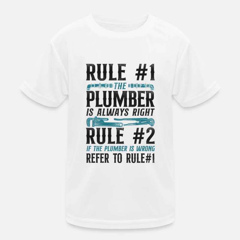 Plumbing Plumber Vintage Rule #1 Kinder Funktions-T-Shirt
