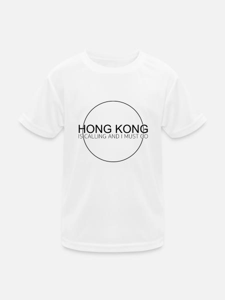 Hong Kong Quote - Kids Functional T-Shirt - white - Front