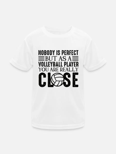Volleyball Volley Aufschlag Volleyballspieler - Kinder Funktions-T-Shirt - Weiß - Vorne