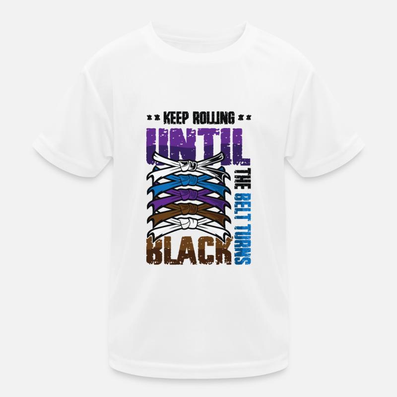 Keep turning until the belt turns black, karate Kids Functional T-Shirt