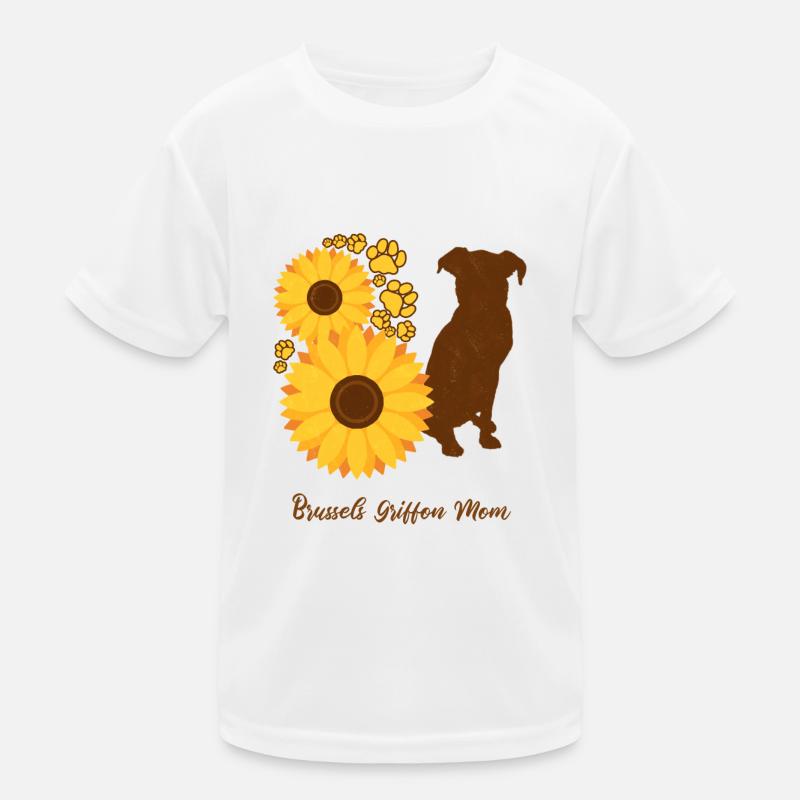 Sonnenblumenmutter - Brüsseler Griffon Kinder Funktions-T-Shirt