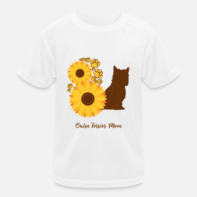 Sonnenblumenmutter - Cairn Terrier Kinder Funktions-T-Shirt