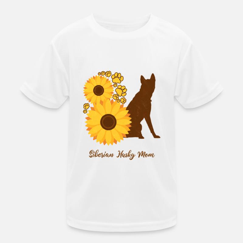 Sonnenblumenmutter - Sibirischer Husky Kinder Funktions-T-Shirt