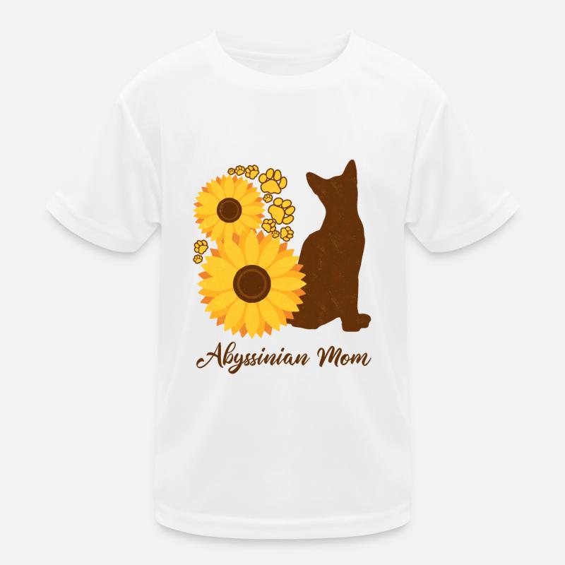 Sonnenblumenmutter - Abessinierkatze Kinder Funktions-T-Shirt