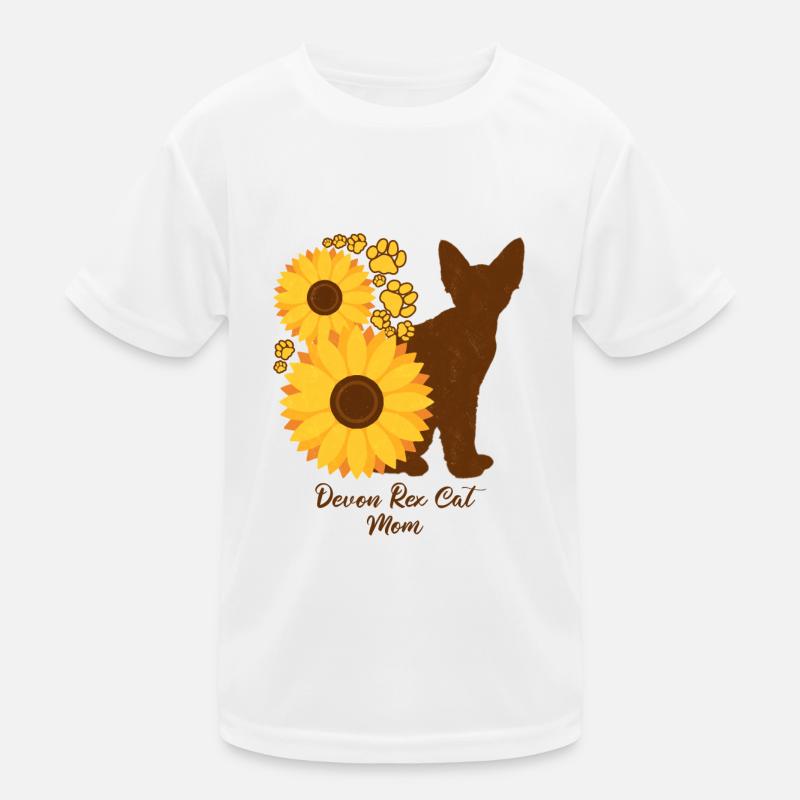 Sonnenblumenmutter - Devon Rex Cat Kinder Funktions-T-Shirt