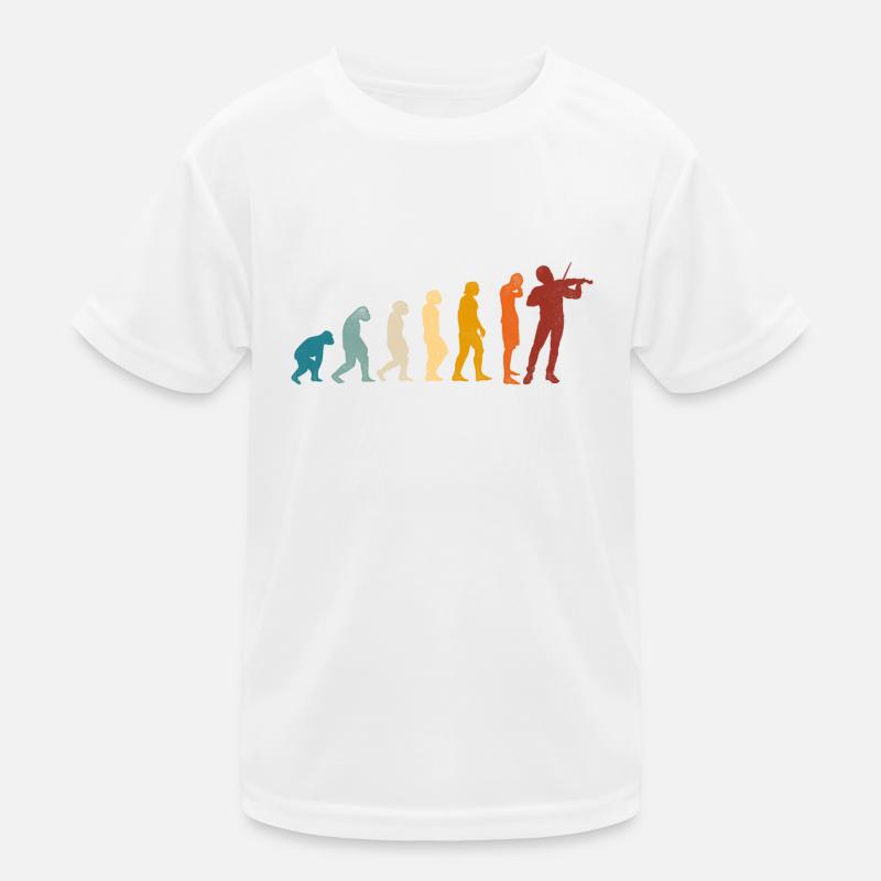 Violin Violinist Evolution Retro Kinder Funktions-T-Shirt