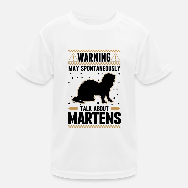 Warnung Marder Nerz Dachs Baummarder Kinder Funktions-T-Shirt