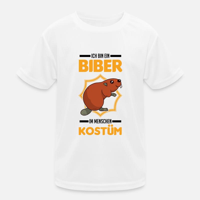 Ich bin ein Biber Im Menschen Kostüm Kinder Funktions-T-Shirt