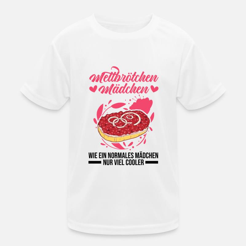 Mettbrötchen Mädchen Mett Hackepeter Kinder Funktions-T-Shirt