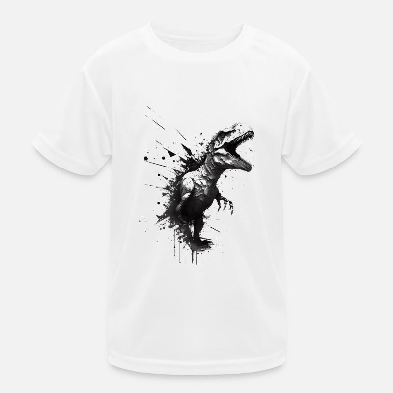T-Rex Stencil Design Art. T-shirt sport Enfant