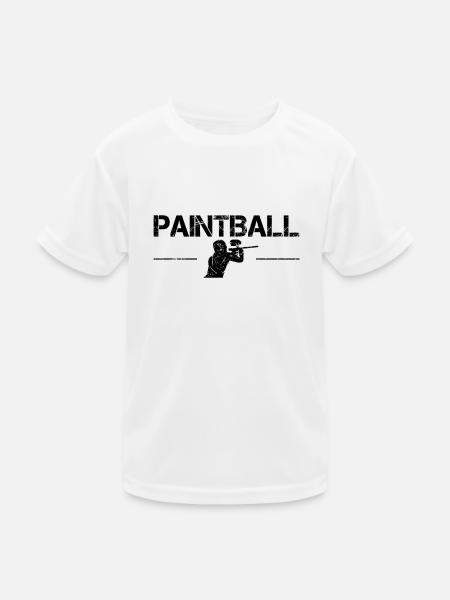 Paintball - Kinder Funktions-T-Shirt - Weiß - Vorne