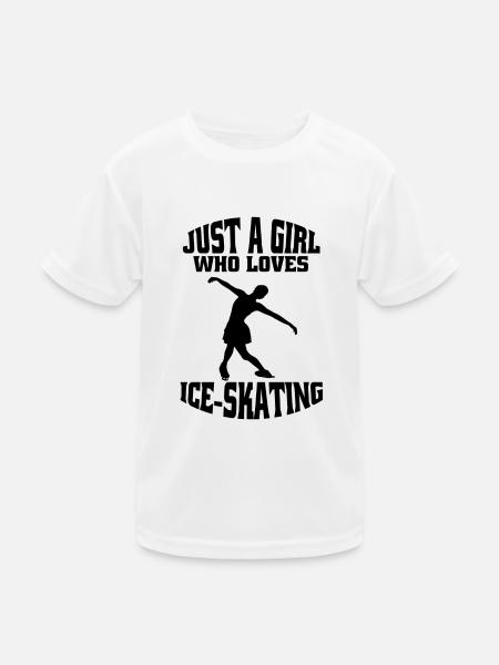 Figure skating ice skating skate figure skating - Kids Functional T-Shirt - white - Front