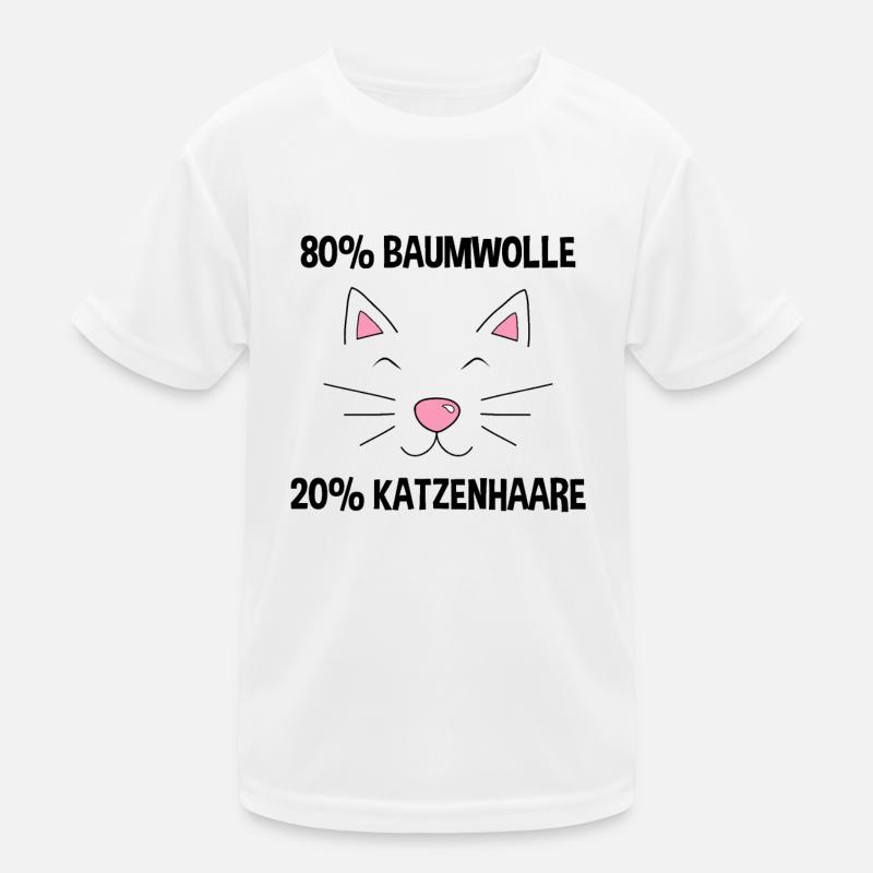 Baumwolle Katze Haar Katze Sprüche Kinder Funktions-T-Shirt