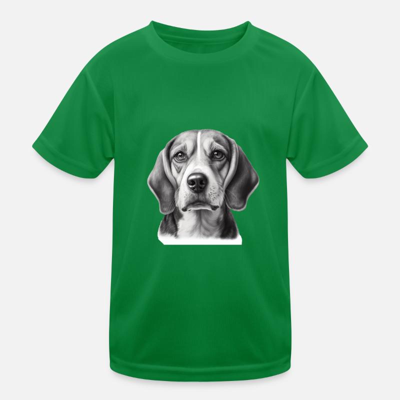Beagle Image Portrait Kids Functional T-Shirt