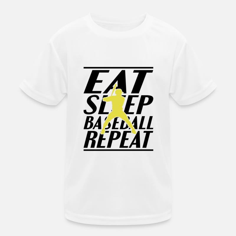 Eating Sleeping Baseball Kids Functional T-Shirt