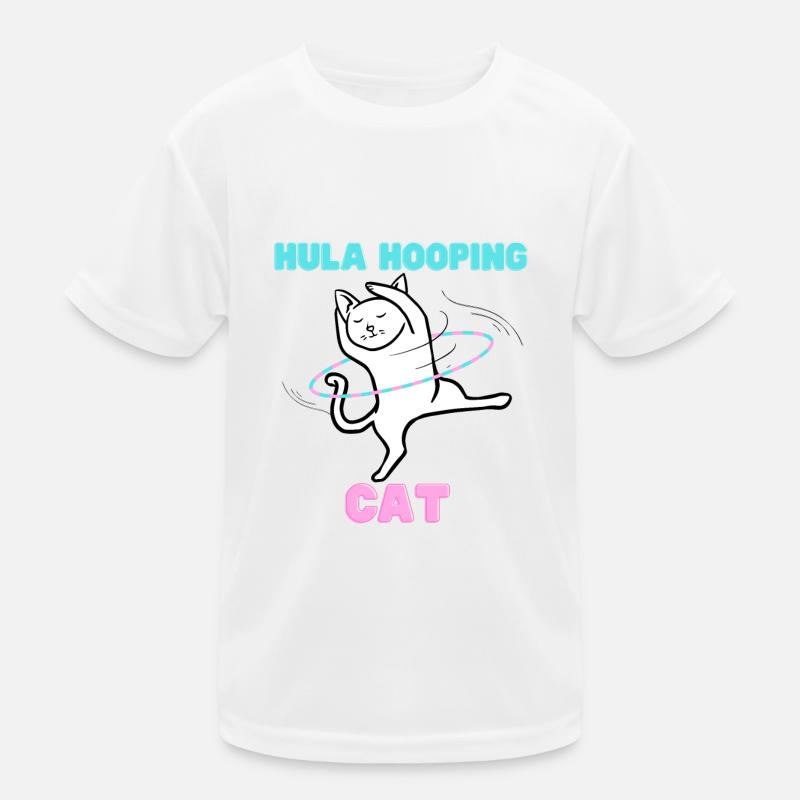 Hula Hooping Cat - Funny Dance Kitty Kids Functional T-Shirt