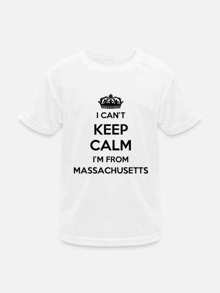 Ich Kann Nicht Ruhig Bleiben - Massachusetts - Kinder Funktions-T-Shirt - Weiß - Vorne
