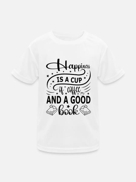 Bücher Lesen Bücherwurm - Kinder Funktions-T-Shirt - Weiß