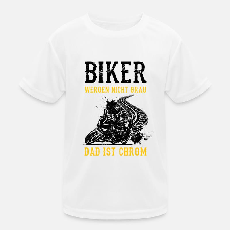 Biker Werden Nicht Grau Das Ist Chrom Motorradfahr Kinder Funktions-T-Shirt
