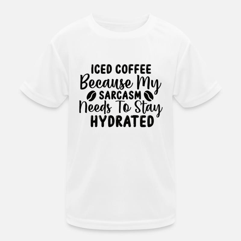 Eiskaffee Sarkasmus Freunde Glück Cappuccino Kinder Funktions-T-Shirt