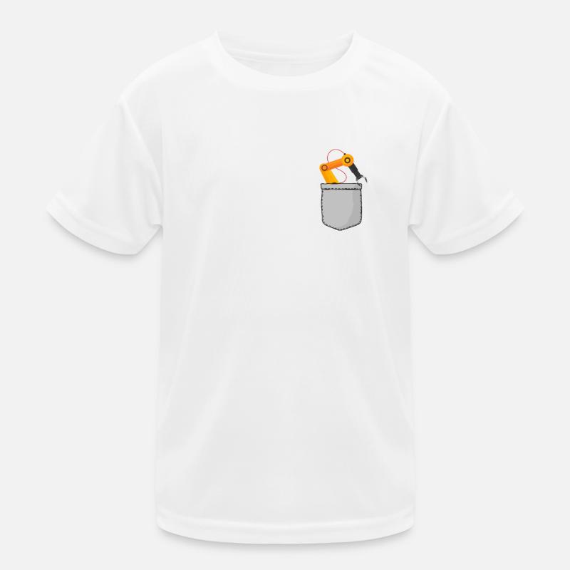 Robot Robotics Engineer Pocket - Kinder Funktions-T-Shirt - Weiß